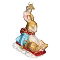 Old World Christmas Glass Ornament - Peter Rabbit on Sled