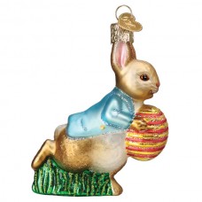 Old World Christmas Glass Ornament - Peter Rabbit with Easter Egg 