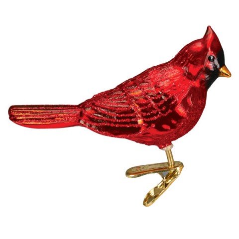 Old World Christmas Glass Ornament - Shiny Red Northern Cardinal