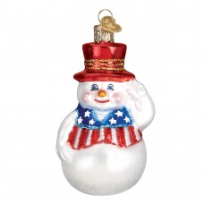 Old World Christmas Glass Ornament - Patriotic Snowman