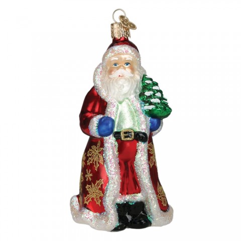 Old World Christmas Glass Ornament - Glistening Golden Santa