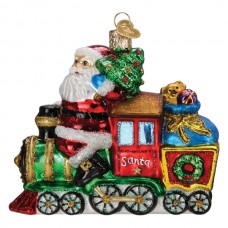 Old World Christmas Glass Ornament - Santa on Locomotive