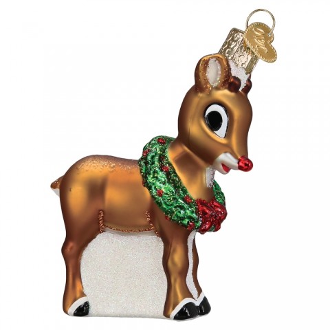 Old World Christmas Glass Ornament - Rudolph the Red-Nosed Reindeer 