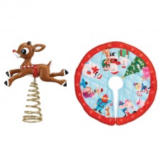 Old World Christmas Glass Ornament - Mini Rudolph Tree Topper and Skirt