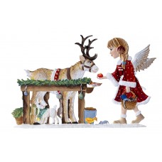 Angel Feeding Reindeer 2025 Christmas Pewter Wilhelm Schweizer - TEMPORARILY OUT OF STOCK