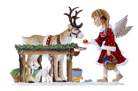 Angel Feeding Reindeer 2025 Christmas Pewter Wilhelm Schweizer - TEMPORARILY OUT OF STOCK