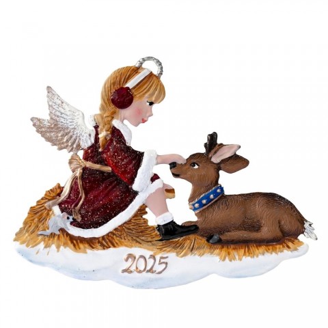 NEW - Angel with Reindeer 2025 Ornament Christmas Pewter Wilhelm Schweizer NEW - Angel with Reindeer 2025 Ornament Christmas Pewter Wilhelm Schweizer