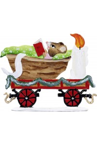 NEW - Train Car with Mouse 2024 Christmas Pewter Wilhelm Schweizer
