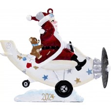 NEW - Wilhelm Schweizer Christmas Pewter 2024 Santa Pilot