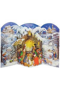 NEW - Old German Paper Advent Calendar - Jesus is Born