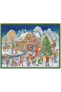 NEW - Old German Paper Advent Calendar - Christmas Mill House