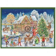 NEW - Old German Paper Advent Calendar - Christmas Mill House NEW - Old German Paper Advent Calendar - Christmas Mill House