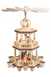 NEW - Mueller Erzgebirge Christmas Pyramid - Nativity Scene