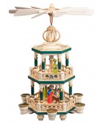 NEW - Mueller Erzgebirge Christmas Pyramid - Nativity Scene