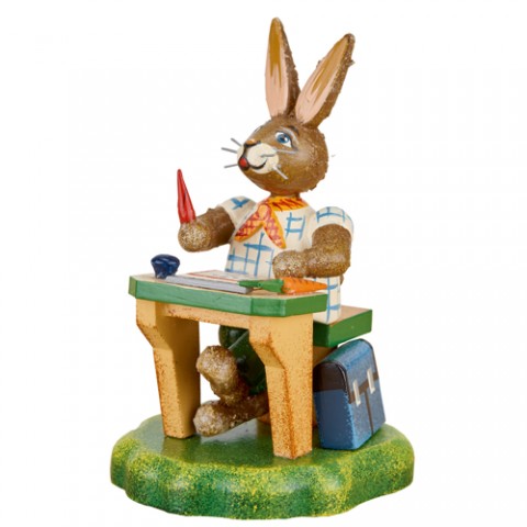 NEW - Original HUBRIG Wooden Figuren - Rabbit School Smart Fritz
