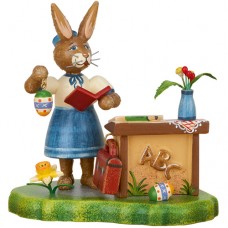 NEW - Original HUBRIG Wooden Figuren - Rabbit School Mrs. Teacher