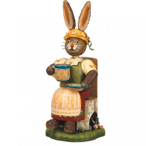 NEW - Original HUBRIG Wooden Figuren - Bunny Girl Smoker Gustel