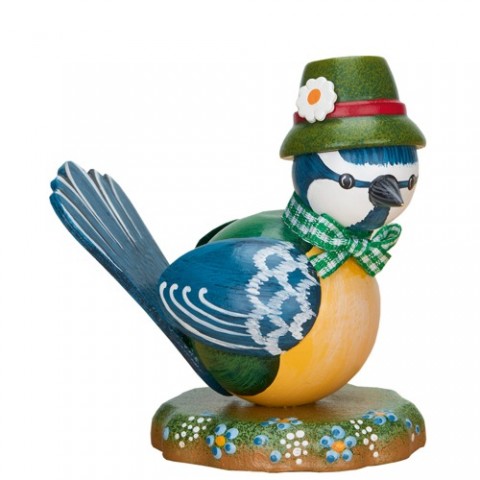 NEW - Original HUBRIG Wooden Figuren - Mini Blue Titmouse "Seppl"
