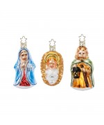 NEW - Inge Glas Glass Ornament - Holy Family Set