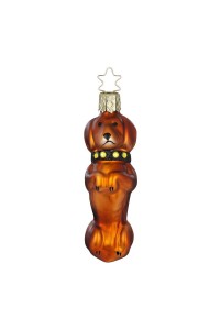 NEW - Inge Glas Glass Ornament - Short Haired Brown Dachshund