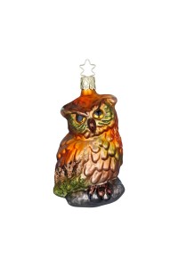 NEW - Inge Glas Glass Ornament - Wood Owl