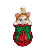 NEW - Old World Christmas Glass Ornament - Letting the Cat out of the Bag