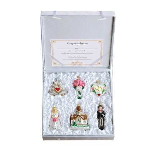 NEW - Old World Christmas Glass Ornament - Wedding Collection - 6 Piece Set NEW - Old World Christmas Glass Ornament - Wedding Collection - 6 Piece Set
