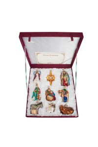 NEW - Old World Christmas Glass Ornament - Nativity Collection - 9 Piece Set 