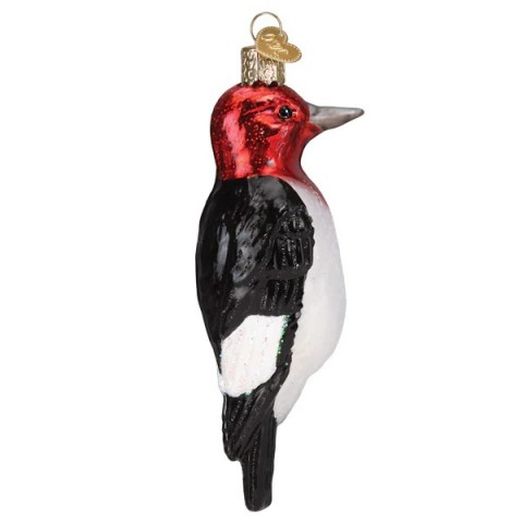 NEW - Old World Christmas Glass Ornament - Red-Headed Woodpecker