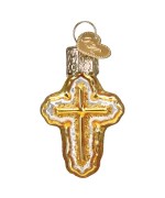 NEW - Old World Christmas Glass Ornament - Mini Cross