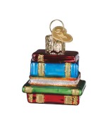 NEW - Old World Christmas Glass Ornament - Mini Stack of Books