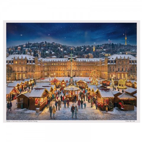 NEW - Old German Paper Advent Calendar - Schlossplatz Stuttgart