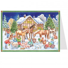 NEW - Weihnachtskarte Advent Calendar Card - Christmas with the Animals