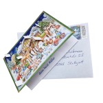 NEW - Weihnachtskarte Advent Calendar Card - Christmas with the Animals