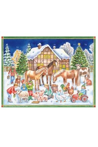 NEW - Old German Paper Advent Calendar - Christmas with the Animals