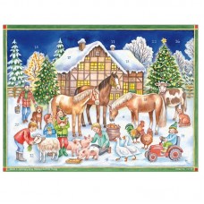 NEW - Old German Paper Advent Calendar - Christmas with the Animals NEW - Old German Paper Advent Calendar - Christmas with the Animals