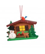 NEW - Christian Ulbricht German Ornament - Snowman at the Alpine Hut