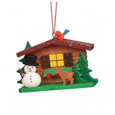 NEW - Christian Ulbricht German Ornament - Snowman at the Alpine Hut