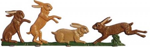 Wilhelm Schweizer  Easter Oster Pewter Hare Family