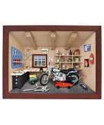 German wooden 3D-picture box-Diorama Motorcycle Scene TEMPORARILY OUT OF STOCK