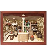 German wooden 3D-picture box-Diorama Wine Shop Painted