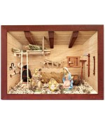 German wooden 3D-picture box-Diorama Nativity Painted - TEMPORARILY OUT OF STOCK