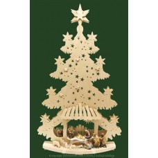 TEMPORARILY OUT OF STOCK Christmas Tree with Carved Creche Scene Schwib Arches RATAGS