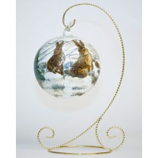 TEMPORARILY OUT OF STOCK <BR><BR>  Mouth Blown Glass Ornament 'Rabbits' 