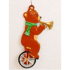 Bear Riding a Unicycle Hanging Ornament Wilhelm Schweizer 