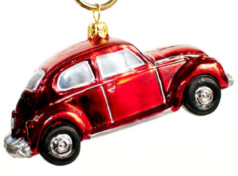 TEMPORARILY OUT OF STOCK <BR><BR> Mouth Blown Glass Ornament 'Red Car' 