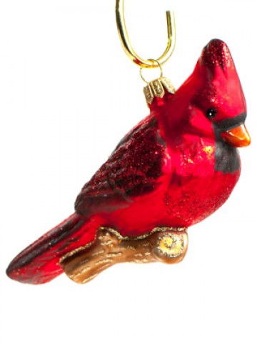 TEMPORARILY OUT OF STOCK - Mouth Blown Glass Ornament Cardinal