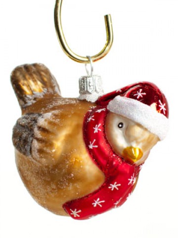 TEMPORARILY OUT OF STOCK - Mouth Blown Glass Ornament Christmas Bird