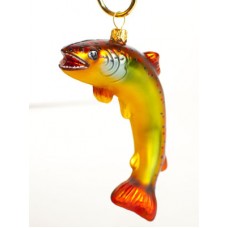 TEMPORARILY OUT OF STOCK <BR><BR>  Mouth Blown Glass Ornament 'Trout' 
