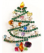 TEMPORARILY OUT OF STOCK - Swarovski Crystals Christmas Tree BROOCH   